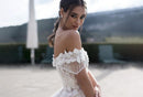 #227 Vestido Luxo Princesa Decotado em V Ombro a Ombro