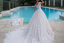 #227 Vestido Luxo Princesa Decotado em V Ombro a Ombro