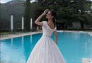 #227 Vestido Luxo Princesa Decotado em V Ombro a Ombro