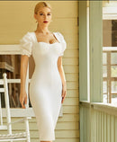 #030 Vestido Curto decote quadrado