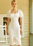 #030 Vestido Curto decote quadrado