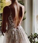 #209 Vestido império/ boho de alça Decote V Profundo com Renda