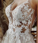 #209 Vestido império/ boho de alça Decote V Profundo com Renda
