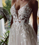 #209 Vestido império/ boho de alça Decote V Profundo com Renda
