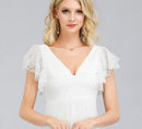 #080 Vestido civil liso com manga de renda