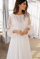 #104 Vestido Império Mangas bufantes Costas nua