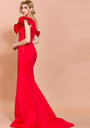 #225 Vestido Sereia Ombro Assimétrico Elegante