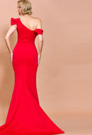 #225 Vestido Sereia Ombro Assimétrico Elegante