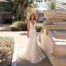 #243 Vestido semi sereia renda