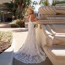 #243 Vestido semi sereia renda