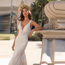 #243 Vestido semi sereia renda