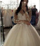 #219 Vestido Princesa Manga Longa Illusion